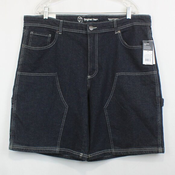 Original Use Relaxed Medium Indigo Wash Carpenter Shorts - Picture 1 of 10